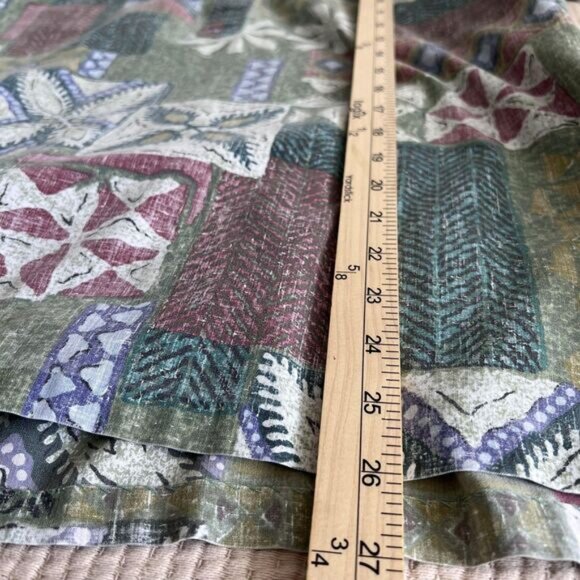 Vintage Reyn Spooner Shirt Mens Large Green Hawaiian Aloha Floral Geometric 90s - Picture 7 of 10